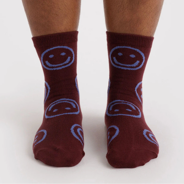 Crew Sock, Mahogany Happy