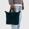 Horizontal Zip Duck Bag, Navy Green Check