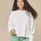 Cropped Long Sleeve Tee, Navy