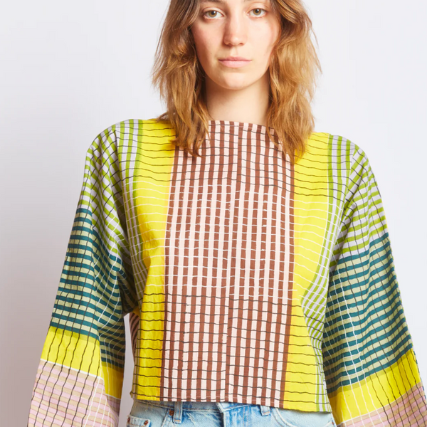 Bloom Shirt, Ink Grid Chex