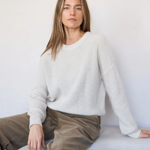 Pull On Sweater, Creme