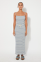 Ribbed Skirt, Blue Stripe