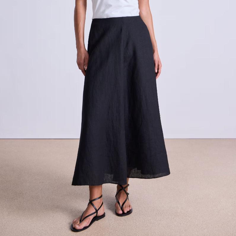 Primavera Drape Skirt, Black