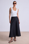 Primavera Drape Skirt, Black