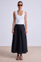 Primavera Drape Skirt, Black