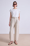 Bari Crop Trouser, Striped Flax