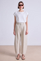 Bari Crop Trouser, Striped Flax