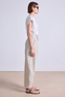 Bari Crop Trouser, Striped Flax