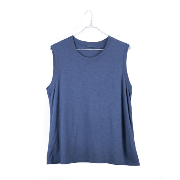 Cropped Muscle Tee, Indigo