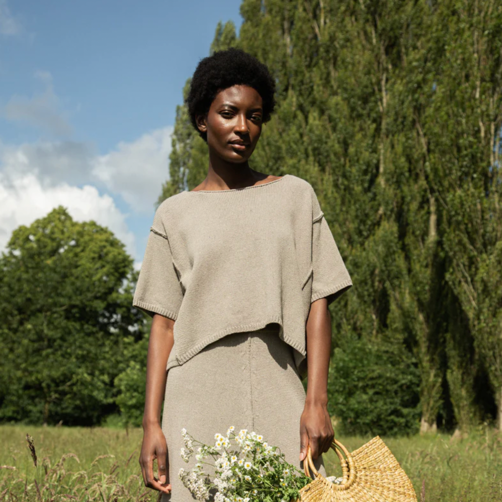 Alessia-Leigh Recycled Cotton Top, Natural