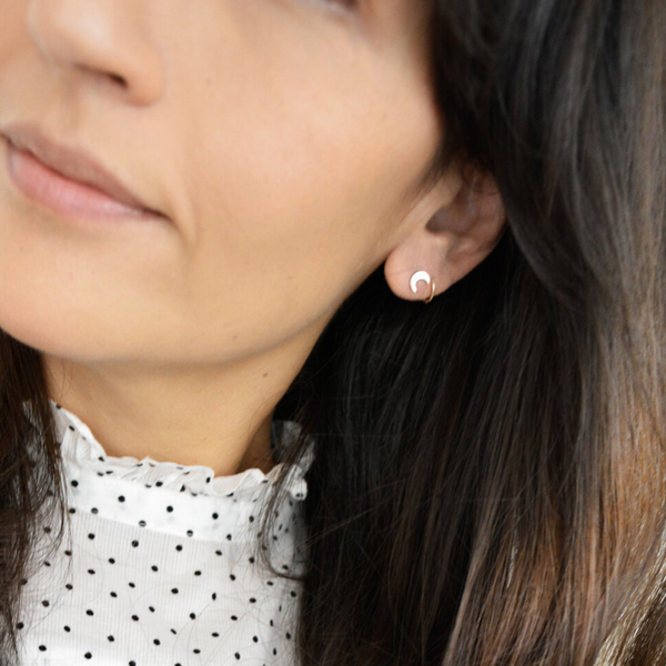 Crescent Moon Studs