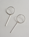 Sphere Drop Earrings, Silver