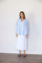 Oversized Striped Button Down Shirt, Blue