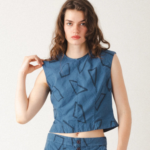 Interval Top, Marine Print