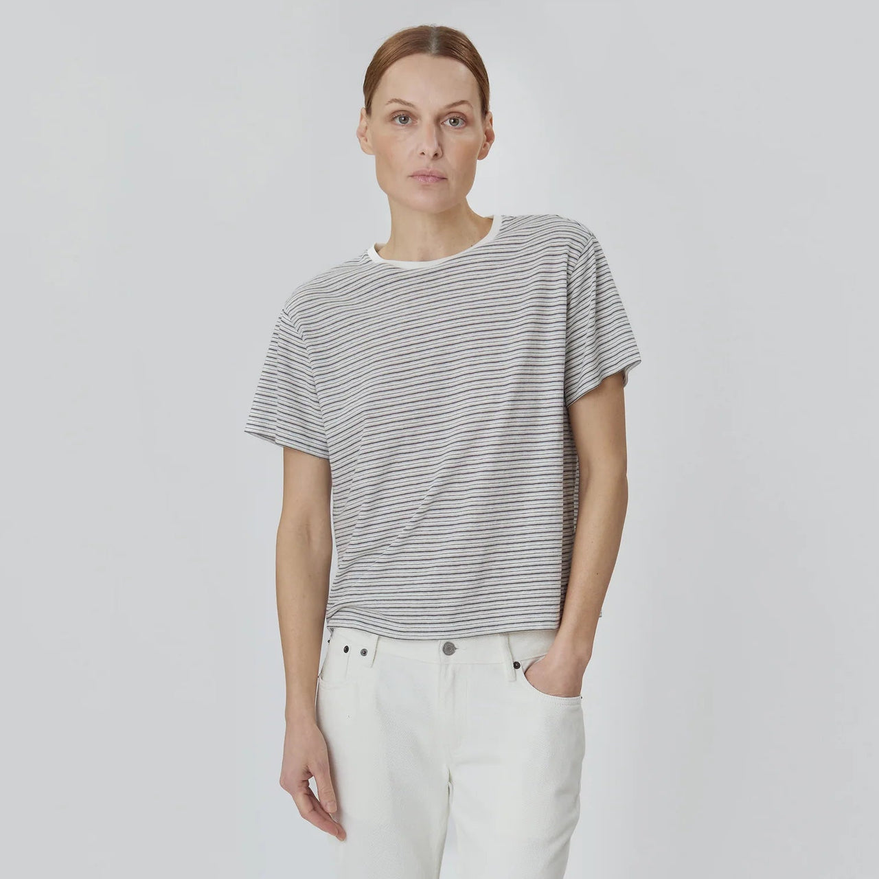 Stripe Tee, Grey