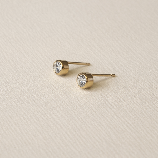Aster Bezel Studs | Gold Fill