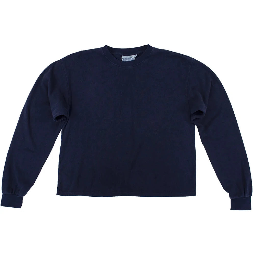 Cropped Long Sleeve Tee, Navy