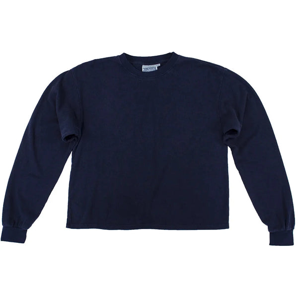 Cropped Long Sleeve Tee, Navy