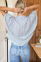 Mandarin Collar Top, Mandela Stripes