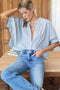 Mandarin Collar Top, Mandela Stripes