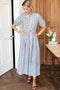 Lucy 4 Basque Dress, Aradonis Stripe Storm Grey