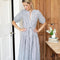 Lucy 4 Basque Dress, Aradonis Stripe Storm Grey