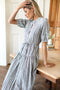 Lucy 4 Basque Dress, Aradonis Stripe Storm Grey