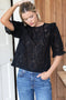 Pearl Blouse, Black Eyelet