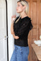Pearl Blouse, Black Eyelet