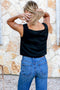 Roma Top 2, Black Linen