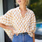 Mandarin Collar Top, Little Marigolds