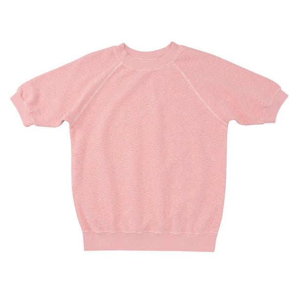 Heathered Short Sleeve Raglan Sherpa, Sunset Coral