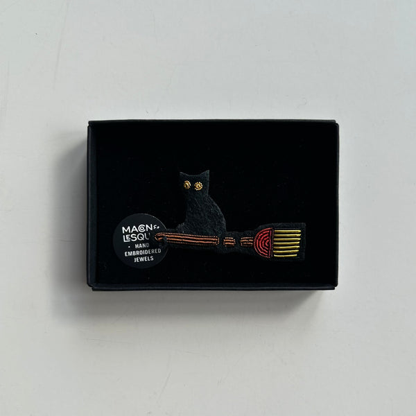 Black Cat Witch Pin