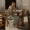 Block Print Sleeveless Dress, Olive