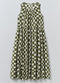 Block Print Sleeveless Dress, Olive