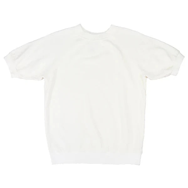 Short Sleeve Raglan Fleece Sweatshirt, Washed White