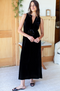 Grecian Keyhole Dress, Black Velvet