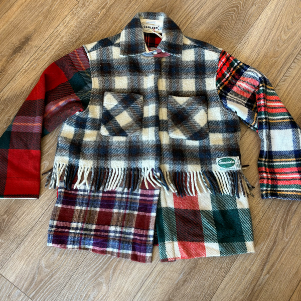 Fringe Plaid Ardmore Jacket, Medium