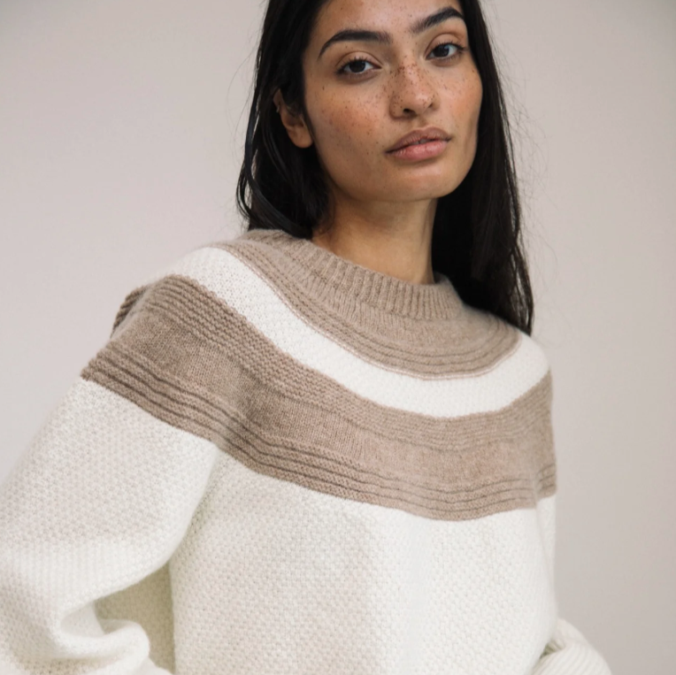 Minako Lambswool Sweater, Ecru