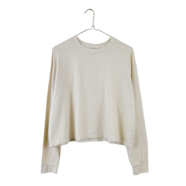 Long Sleeve Boxy Tee, Natural