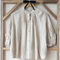 Mandarin Collar Top, French Knot Floral Ivory