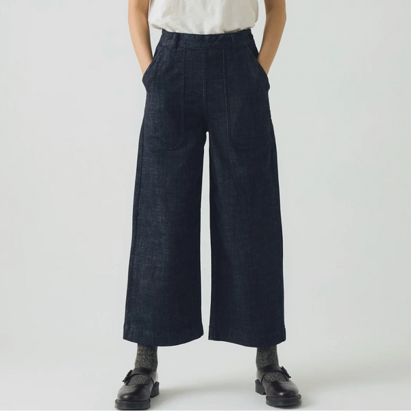 Annie Organic Denim Side Button Jeans, Indigo