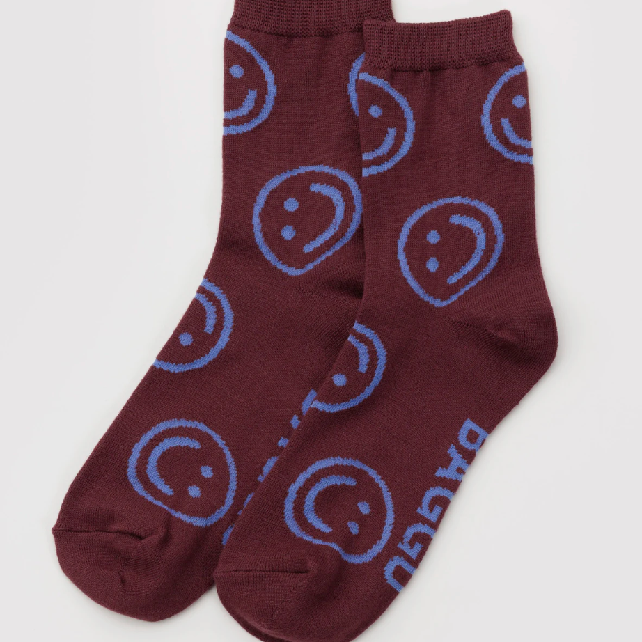 Crew Sock, Mahogany Happy