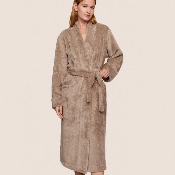 Renew Plush Long Robe, Toffee