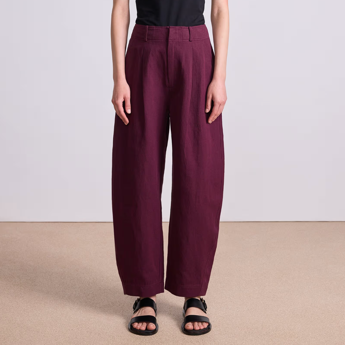 Bari Crop Trouser, Black Cherry