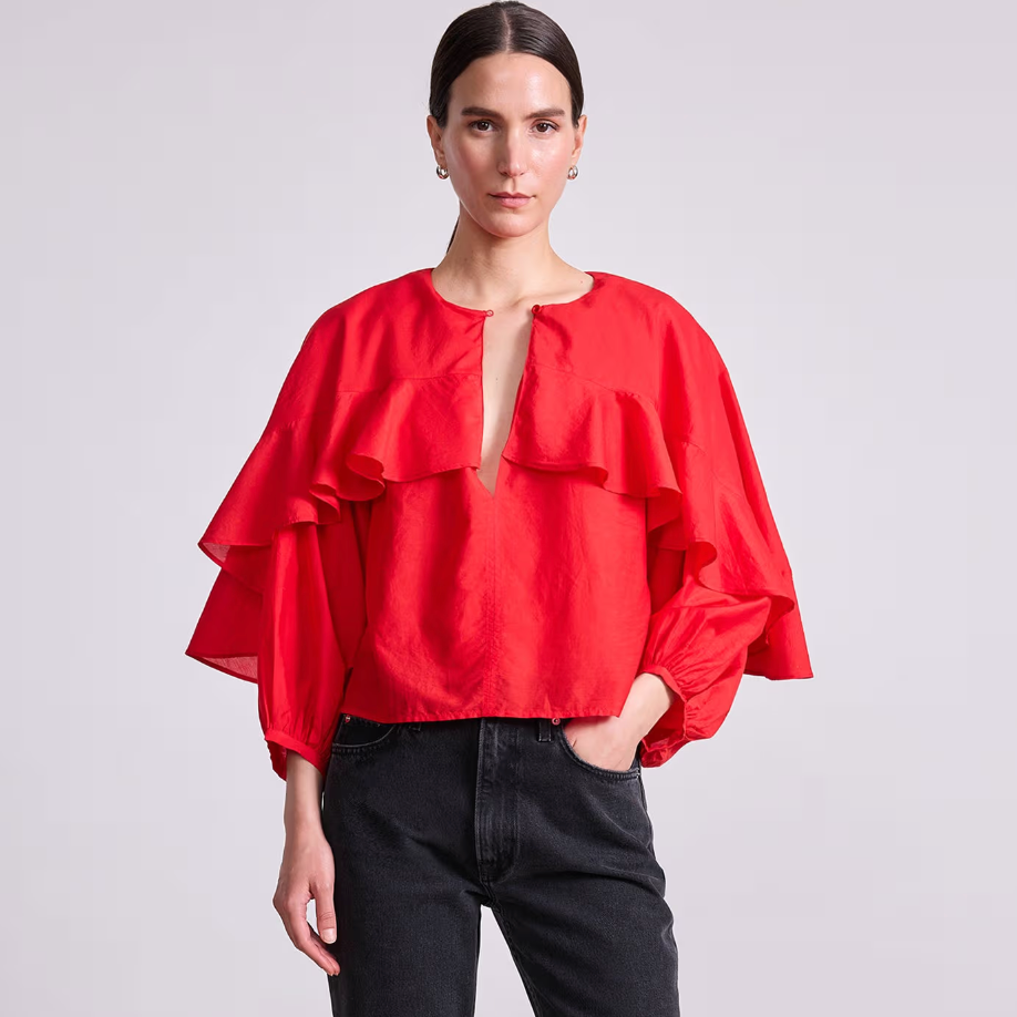 Hazan Ruffle Top, Tigerlily