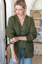 Cozy Cotton Cardigan, Olive Tanquis Cotton