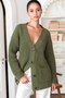 Cozy Cotton Cardigan, Olive Tanquis Cotton