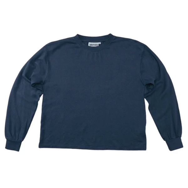 Cropped Long Sleeve Tee, Deep Indigo