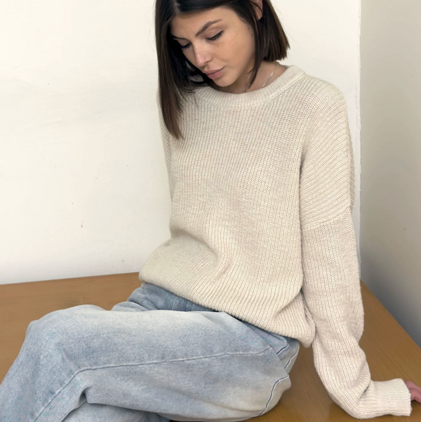 Pull On Sweater, Natural